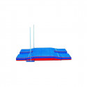 Meeting double-front pole vault landing system