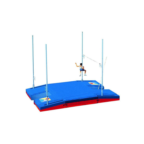 International double-front up & down  pole vault landing system
