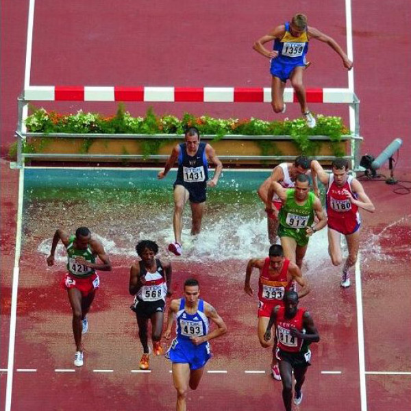 Steeplechase water jump barrier with surface mount. IAAF certificate. 