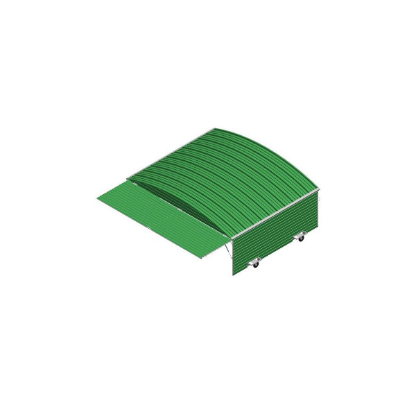 Shed on swiveling wheels for 3 hurdle carts 