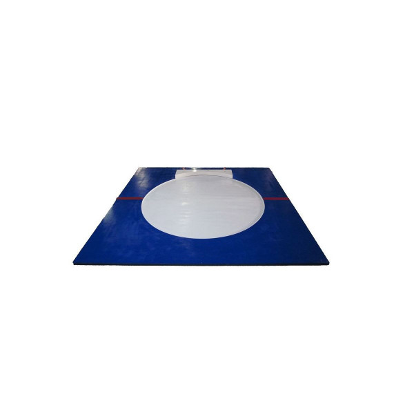 Basic portable shot put throwing platform with integrated toeboard
