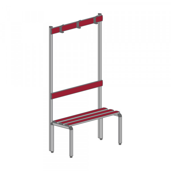 Bench with a back and a hanger