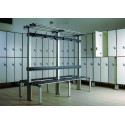 Bench with back, hanger and shelf Bench with back, hanger and shelf