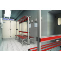 Bench with back, hanger and shelf Bench with back, hanger and shelf