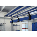 Bench with back, hanger and shelf Bench with back, hanger and shelf