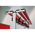 Bench with back, hanger and shelf Bench with back, hanger and shelf