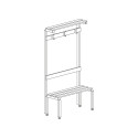 Bench with back, hanger and shelf Bench with back, hanger and shelf