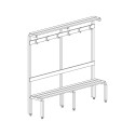 Bench with back, hanger and shelf Bench with back, hanger and shelf