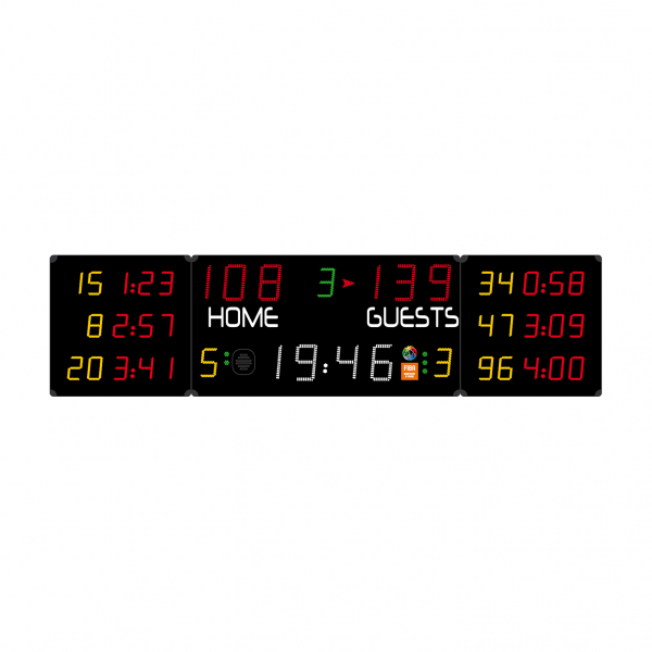 Multisport scoreboard 3900 x 1000-FIBA long