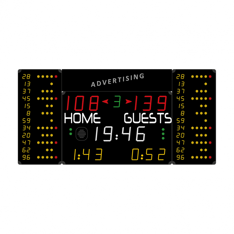 Multisport scoreboard 2700 x 1300-FIBA Multisport scoreboard 2700 x 1300-FIBA
