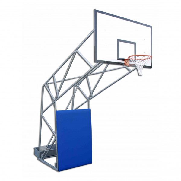 Galvanized mobile outdoor basketball backstop with projection 225 cm