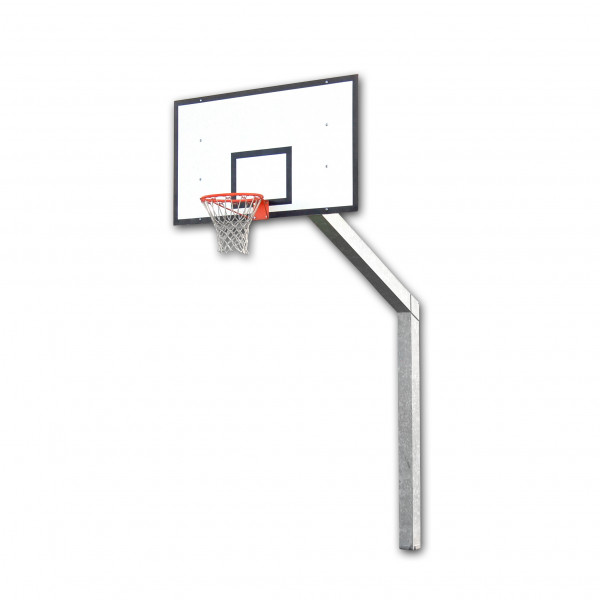 Outdoor basketball backstop with 225 cm projection