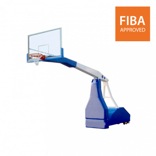 FIBA 1st Level Portable and foldable  indoor basketball backstop with projection 325 and adjustable height 