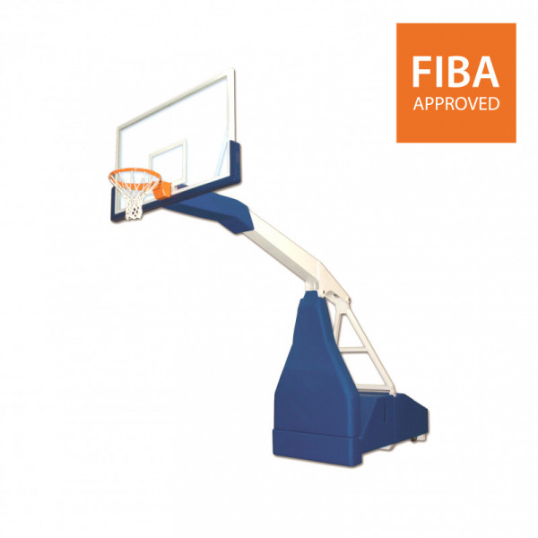 FIBA 2nd level Portable indoor foldable basketball backstop with projection 225cm and adjustable height