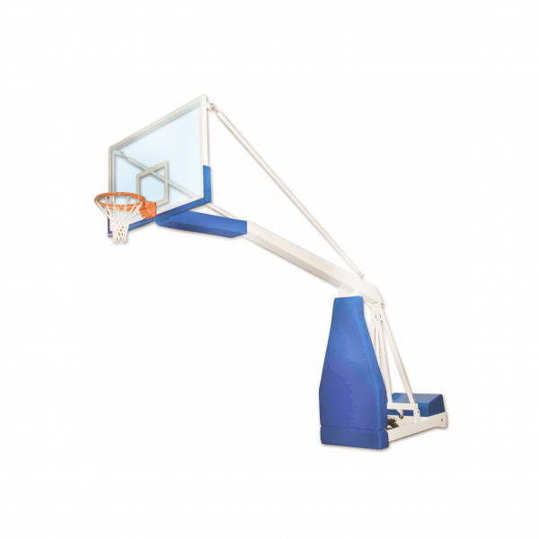Portable indoor foldable basketball backstop with projection 325 cm and adjustable height with manual pump