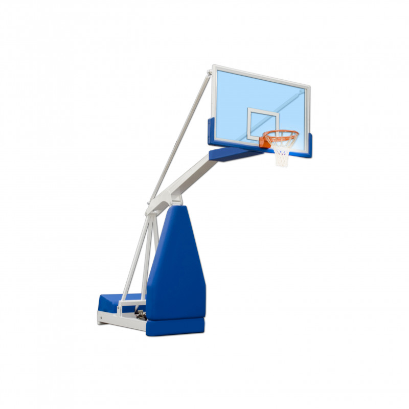 Portable indoor foldable basketball backstop with projection 225cm and hight adjustment with electrical pump Portable indoor foldable basketball backstop with projection 225cm and hight adjustment with electrical pump