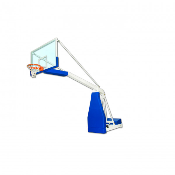 Portable indoor foldable basketball backstop with projection 325 cm and adjustable height and with electric pump