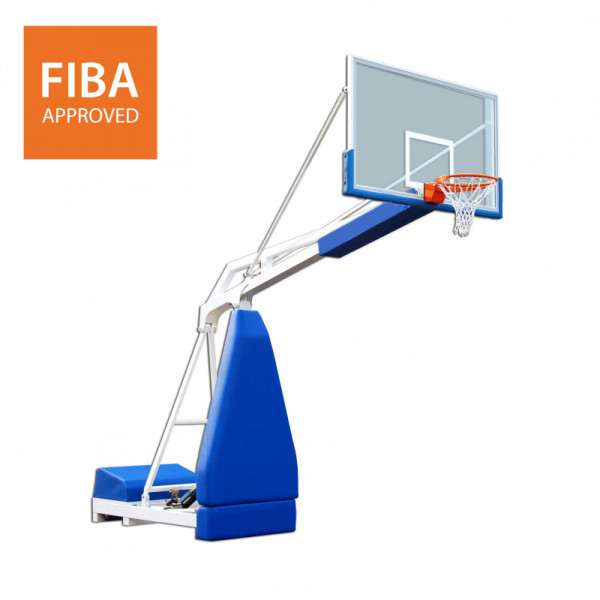 FIBA 2nd level Portable and foldable basketball backstop with projection 225cm  and electric pump