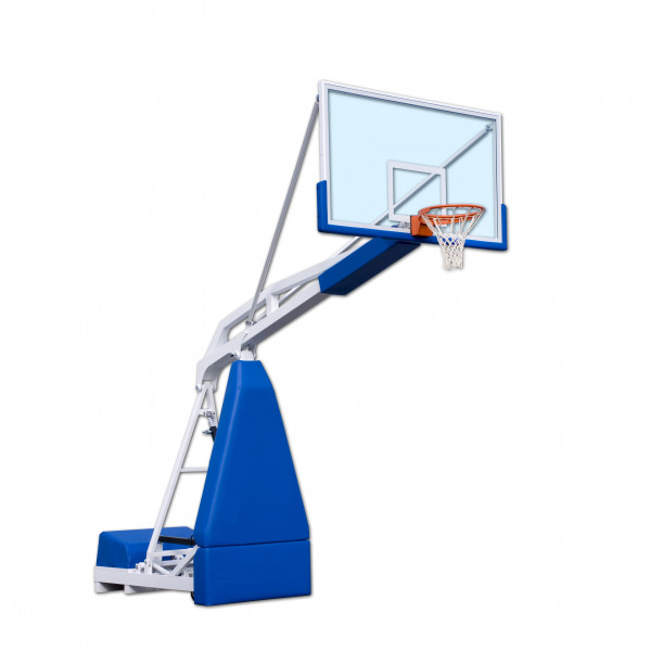 Portable and foldable Indoor basketball backstop with spring adjustable height and projection 225 cm