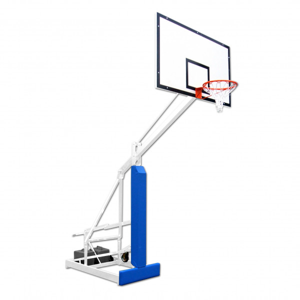 Mobile indoor foldable basketball backstop with projection 125 cm and adjustable height