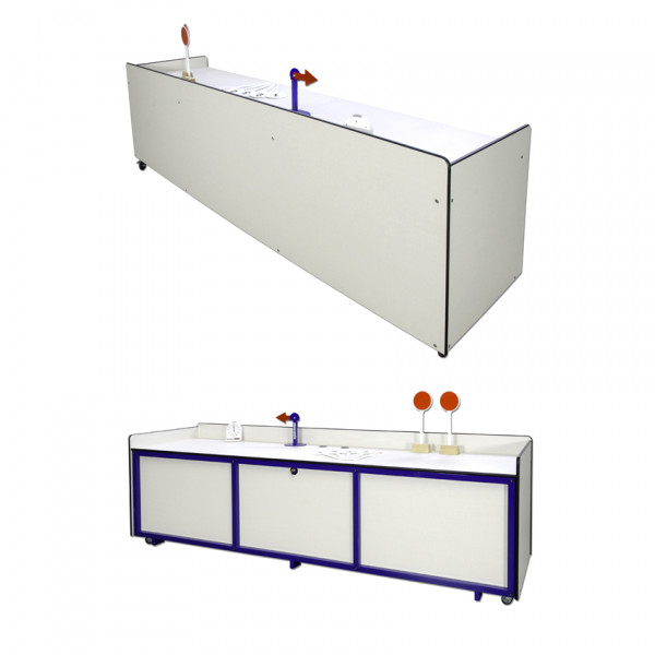 Judges table with lockable compartment