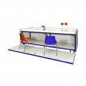 Judges table with lockable compartment