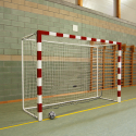 Steel handball goals with ground sockets 